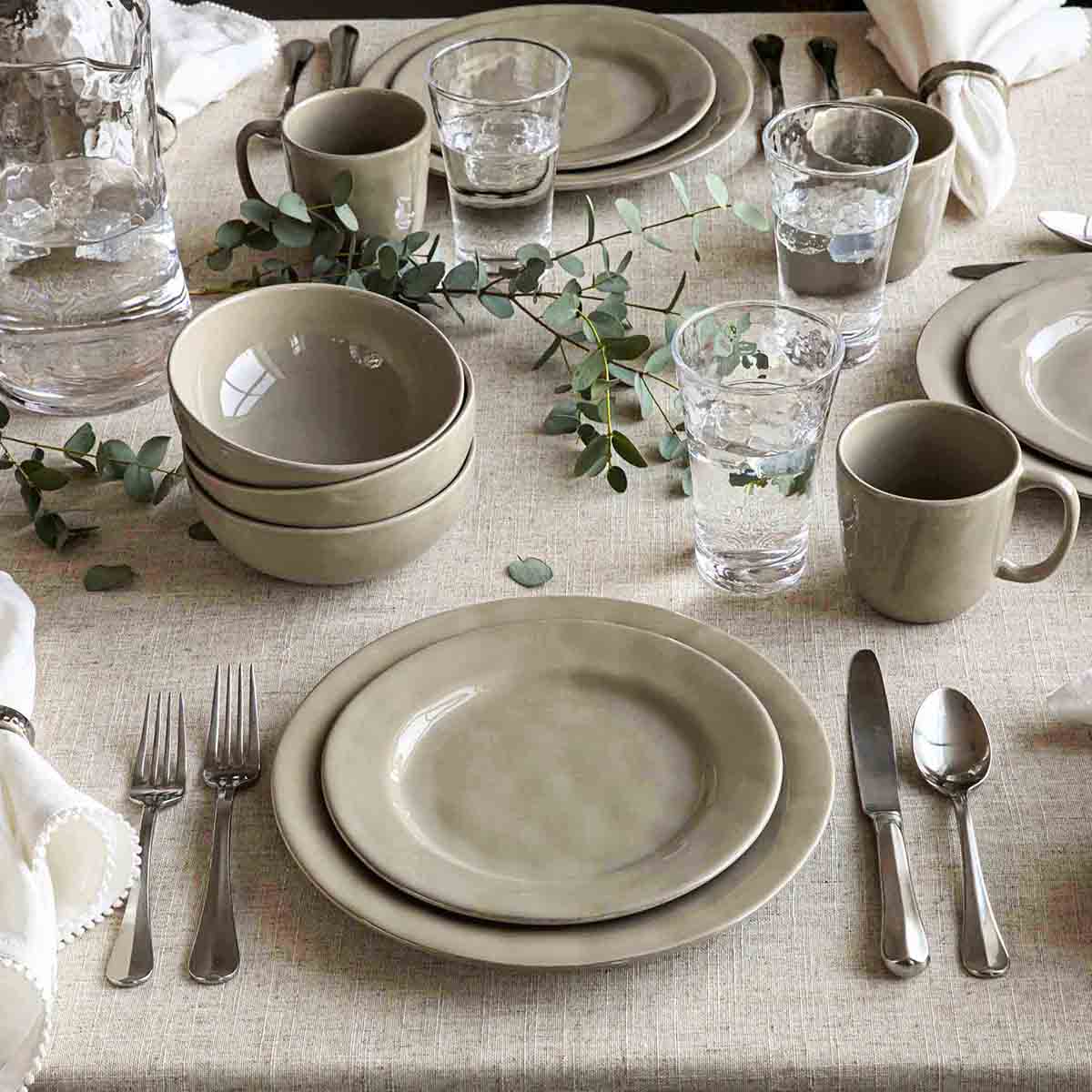 Elegant Taupe Ceramic Coffee Mug - Image 3