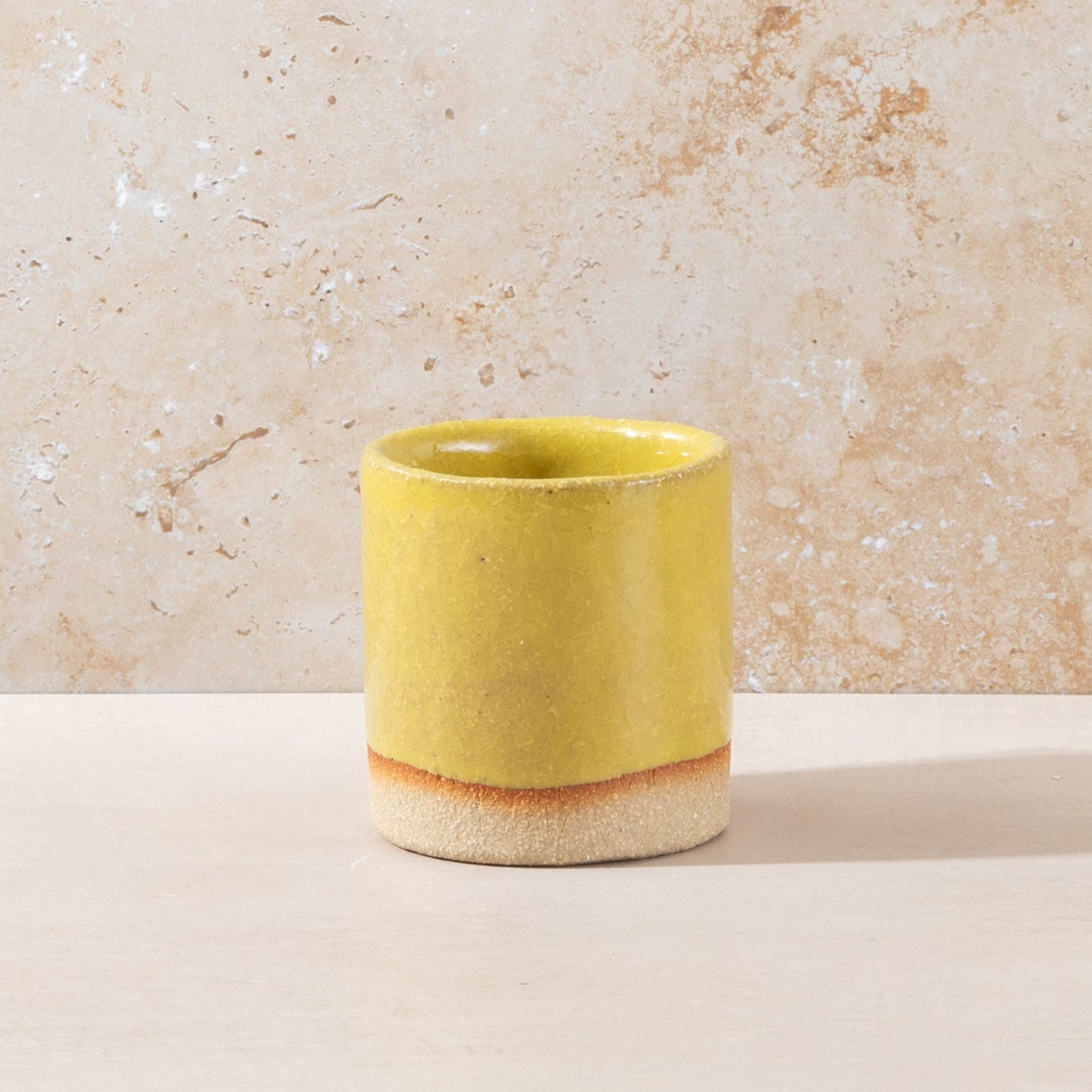 Warm Yellow Handleless Ceramic Drinking Mug