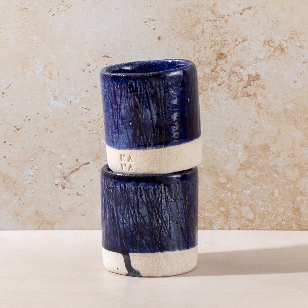 Deep Indigo Handleless Ceramic Drinking Mug