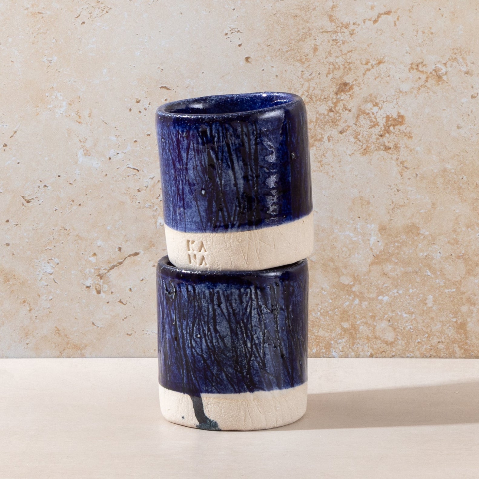 Deep Indigo Handleless Ceramic Drinking Mug
