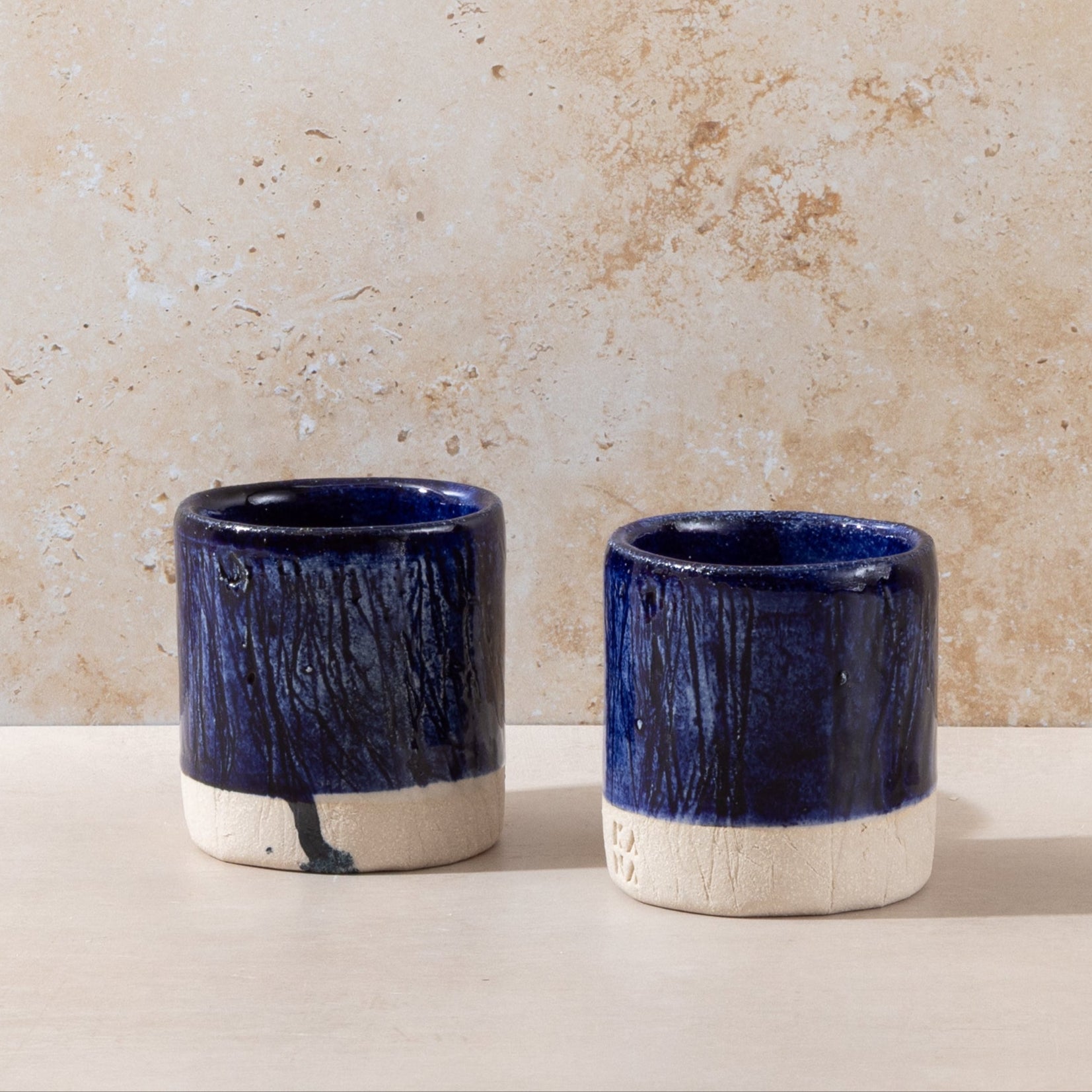 Deep Indigo Handleless Ceramic Drinking Mug