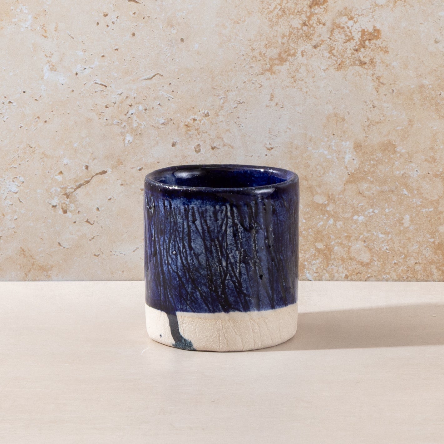 Deep Indigo Handleless Ceramic Drinking Mug