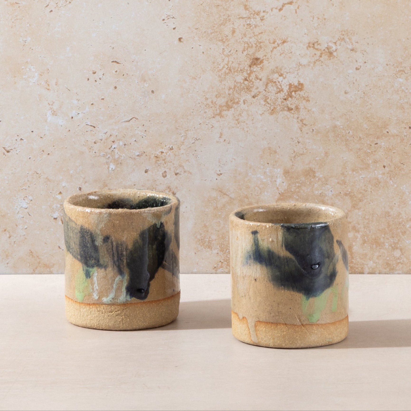 Gold Sand Abstract Painted Ceramic Mug