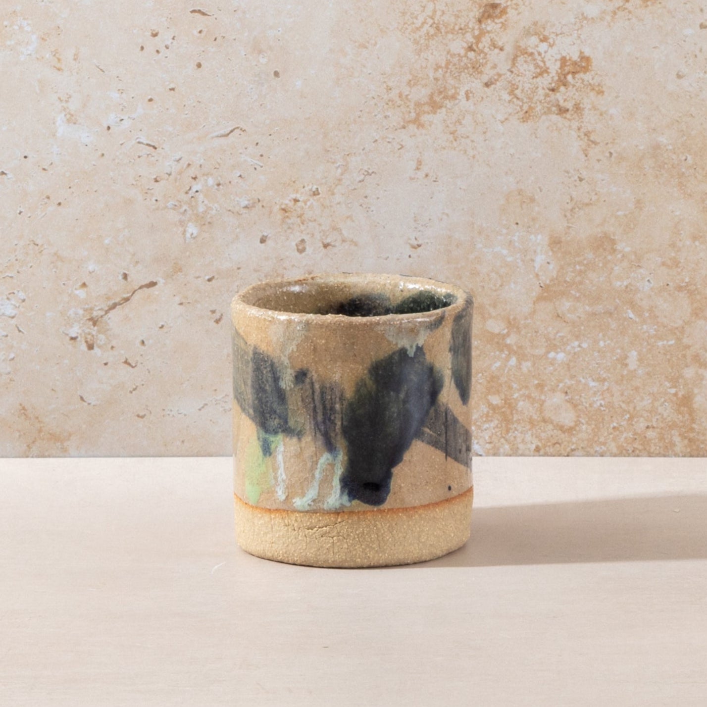 Gold Sand Abstract Painted Ceramic Mug
