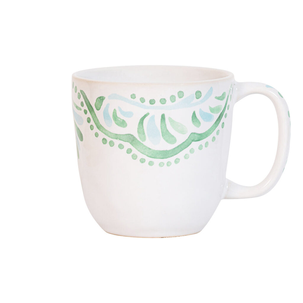 Decorative Sage Green Ceramic Coffee Mug
