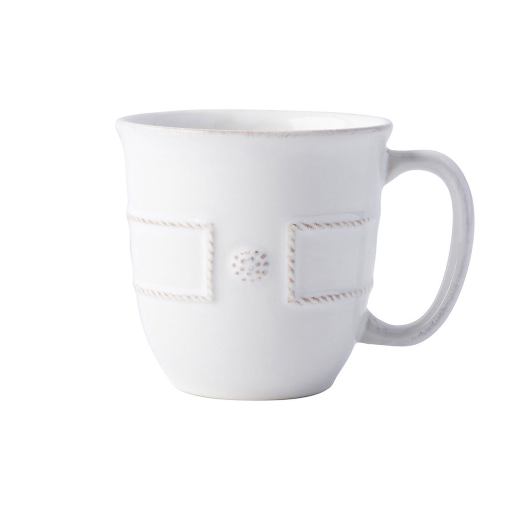 Timeless White Paneled Ceramic Coffee Mug