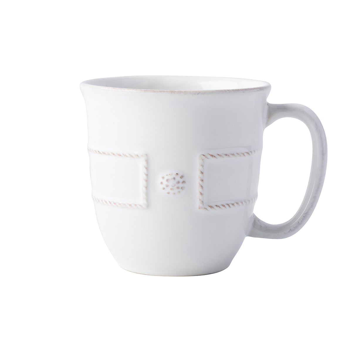 Timeless White Paneled Ceramic Coffee Mug