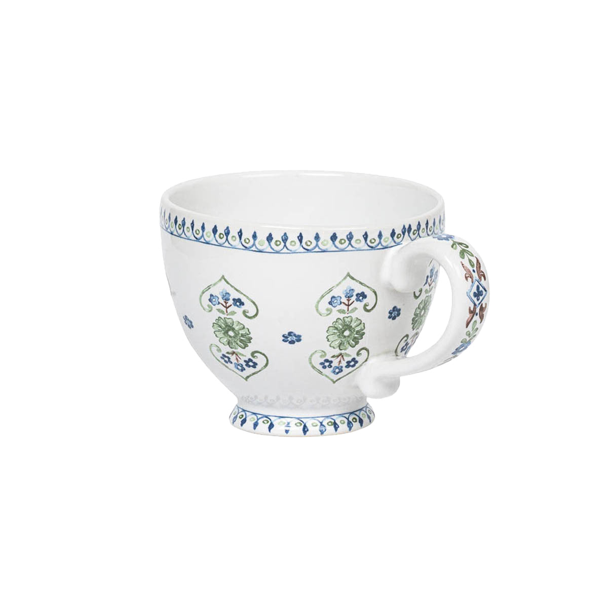 Decorative Soft Blue Ceramic Breakfast Cup - Image 2