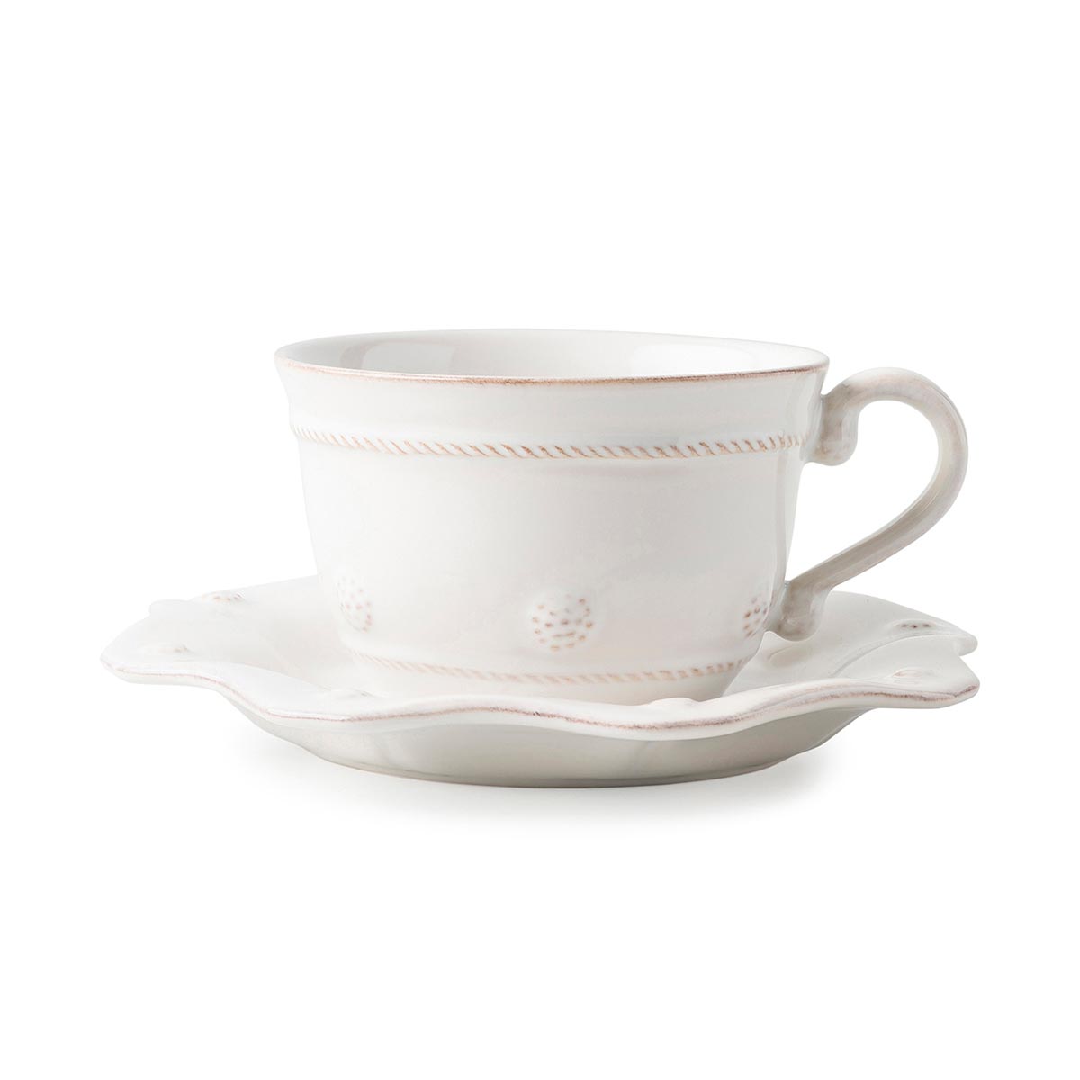 Artisan Everyday White Ceramic Teacup - Image 2