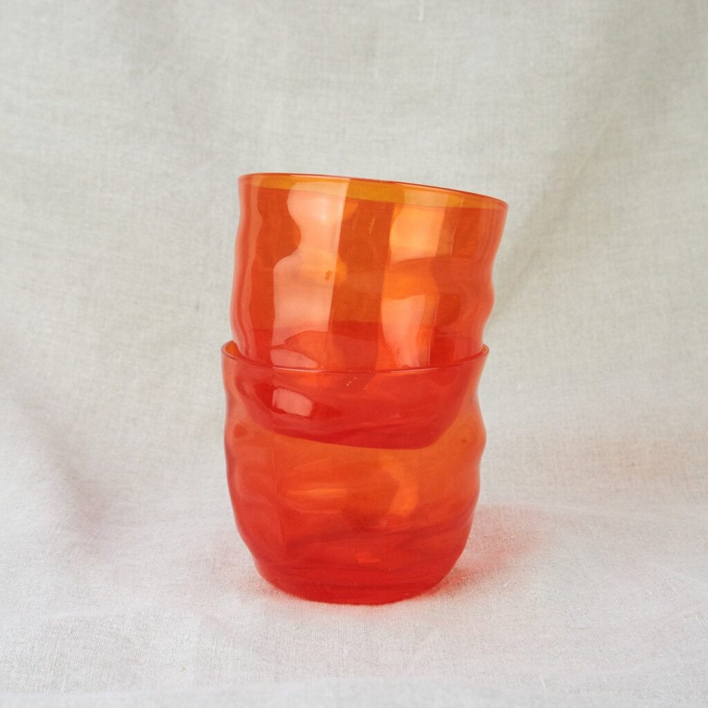Vibrant Orange Irregular Glass Tumbler