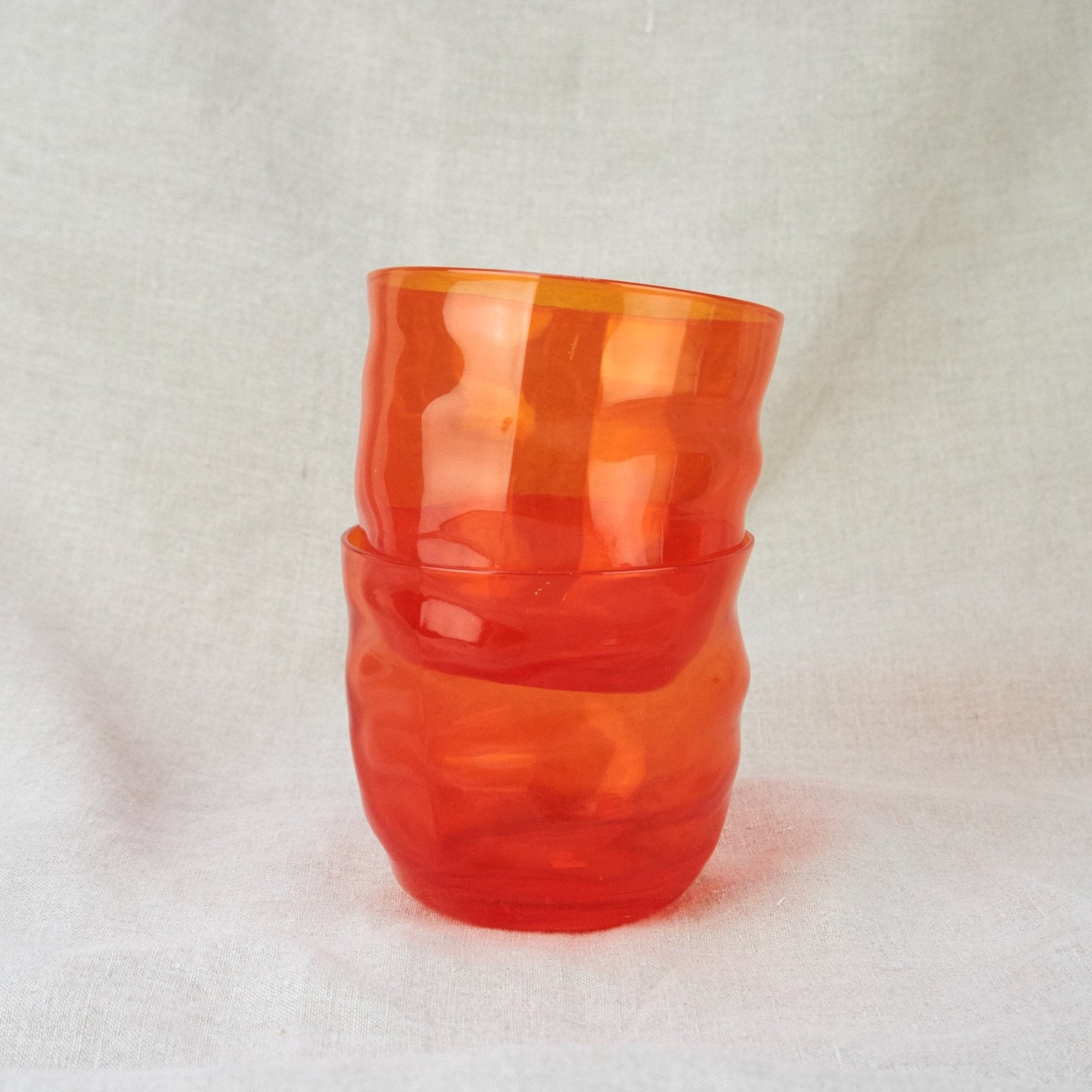 Vibrant Orange Irregular Glass Tumbler