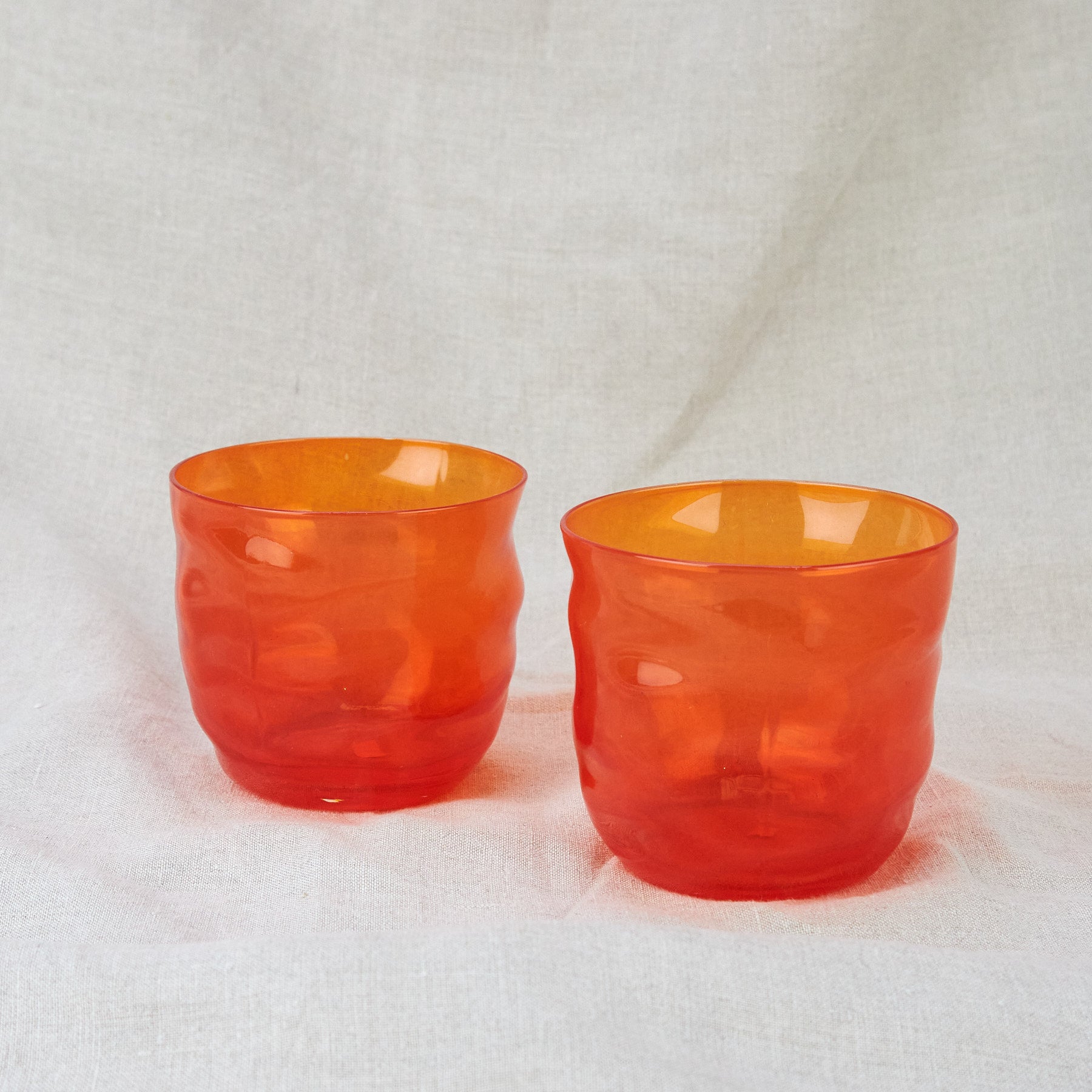 Vibrant Orange Irregular Glass Tumbler