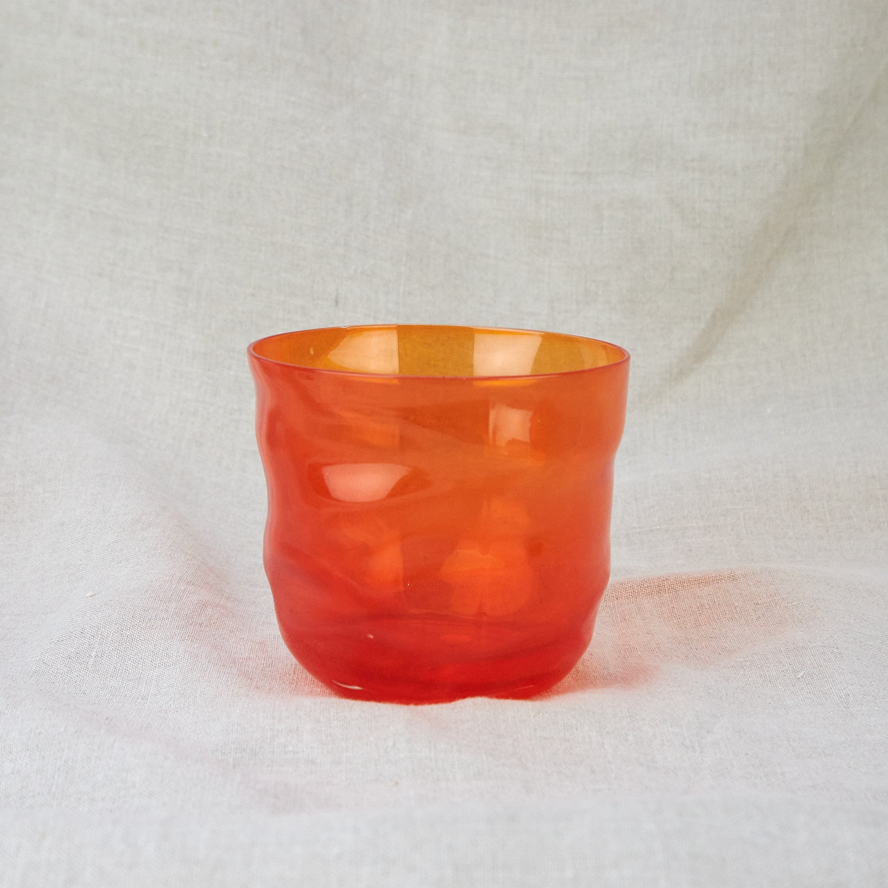 Vibrant Orange Irregular Glass Tumbler