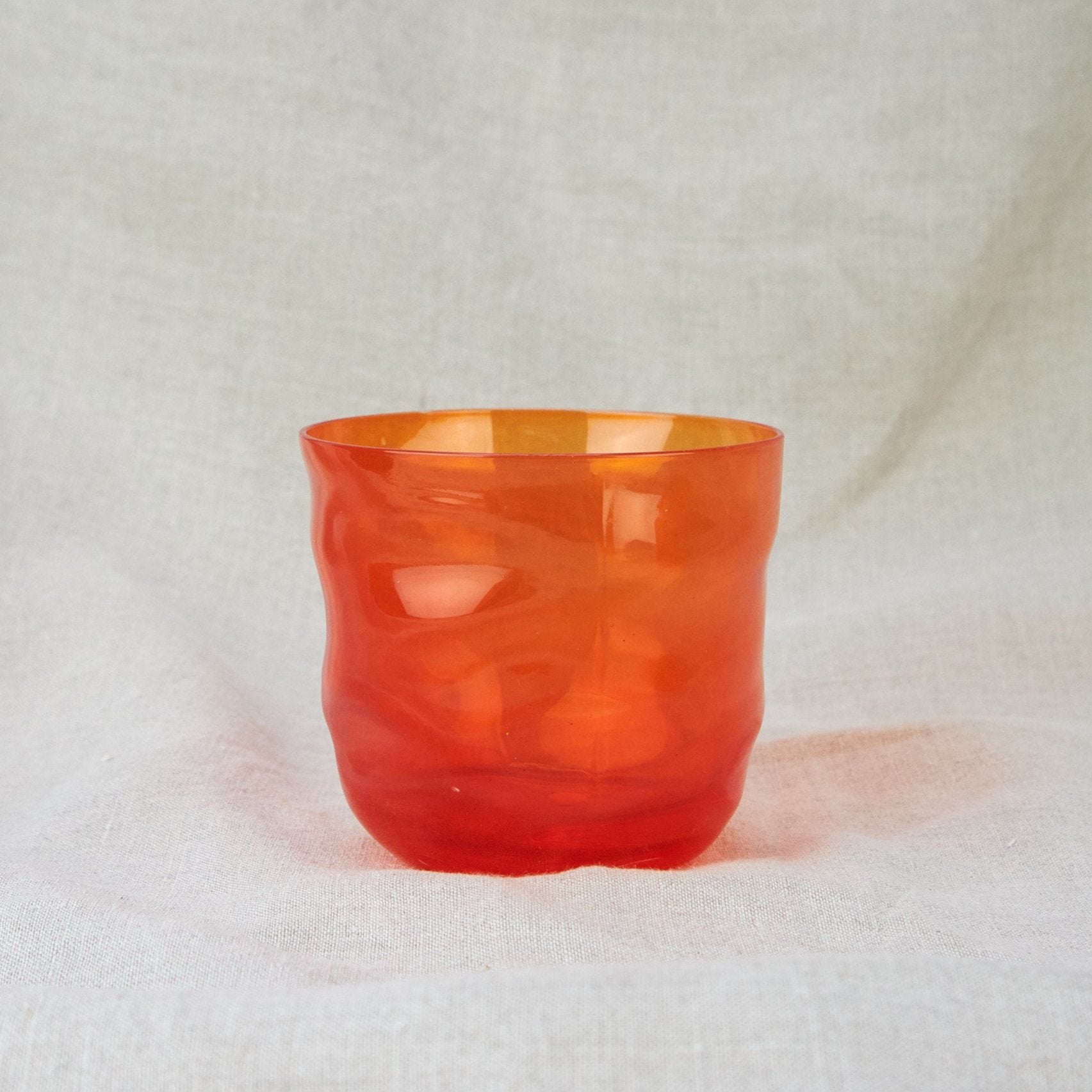 Vibrant Orange Irregular Glass Tumbler