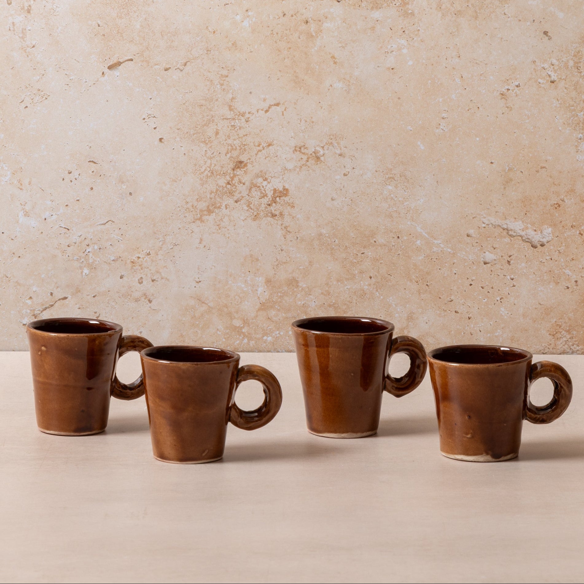 Handcrafted Brown Glazed Tapered Espresso Cup