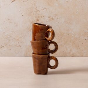 Handcrafted Brown Glazed Tapered Espresso Cup
