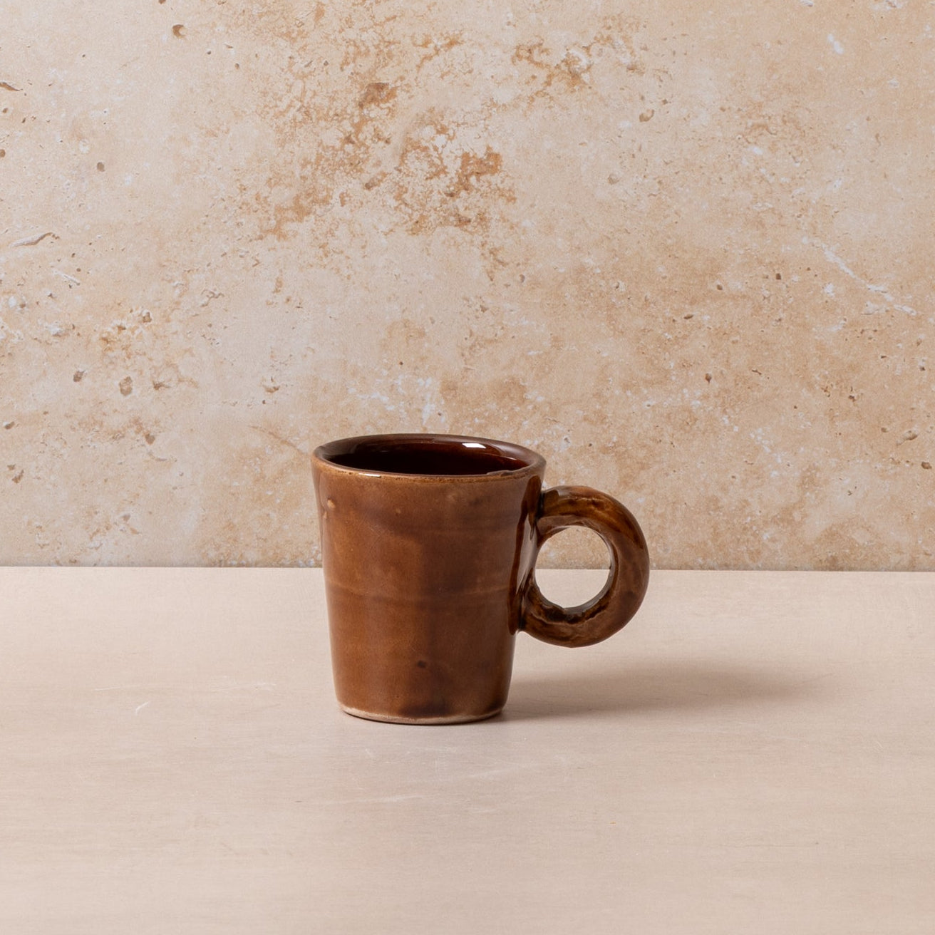 Handcrafted Brown Glazed Tapered Espresso Cup