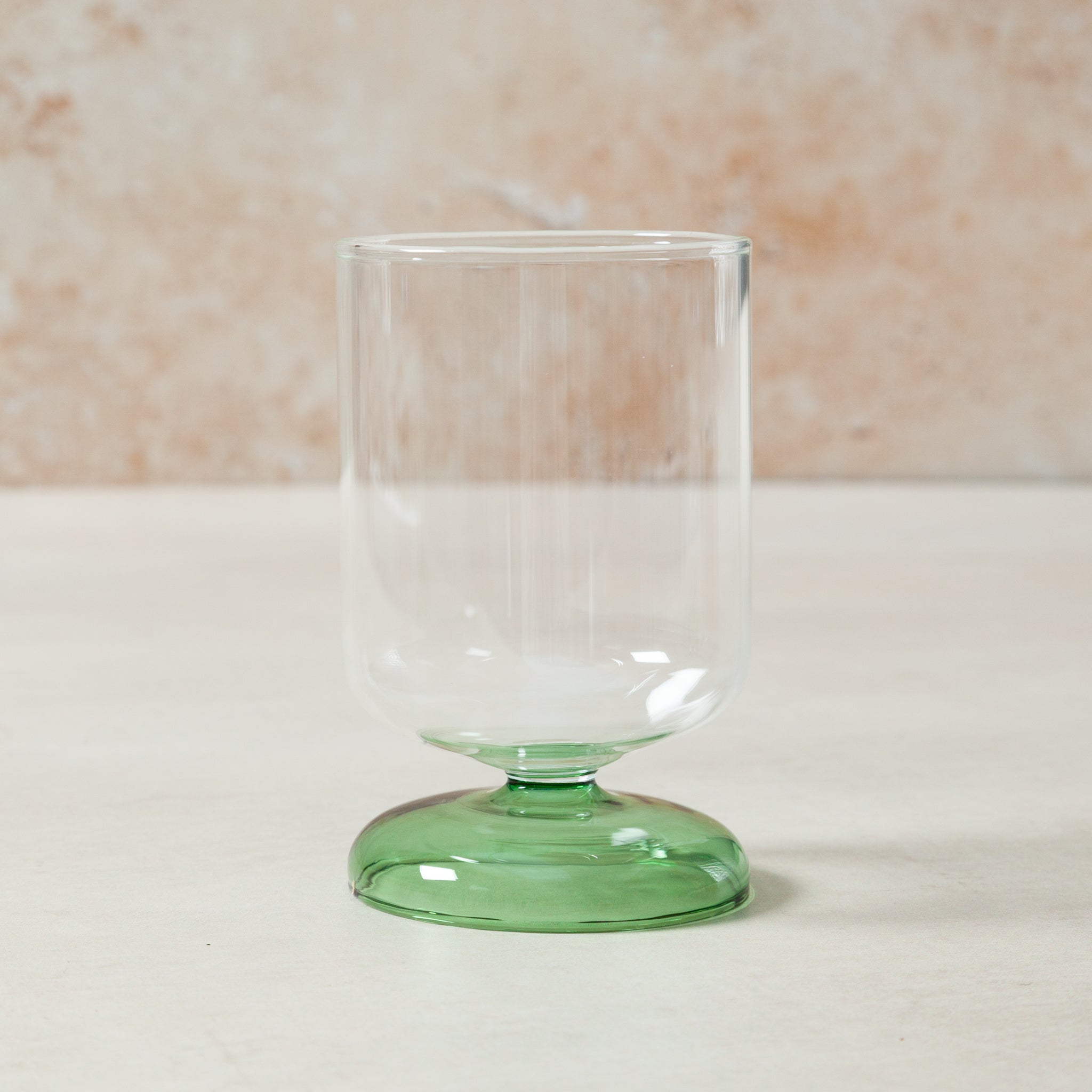Clear Green Short Stem Wine Glass