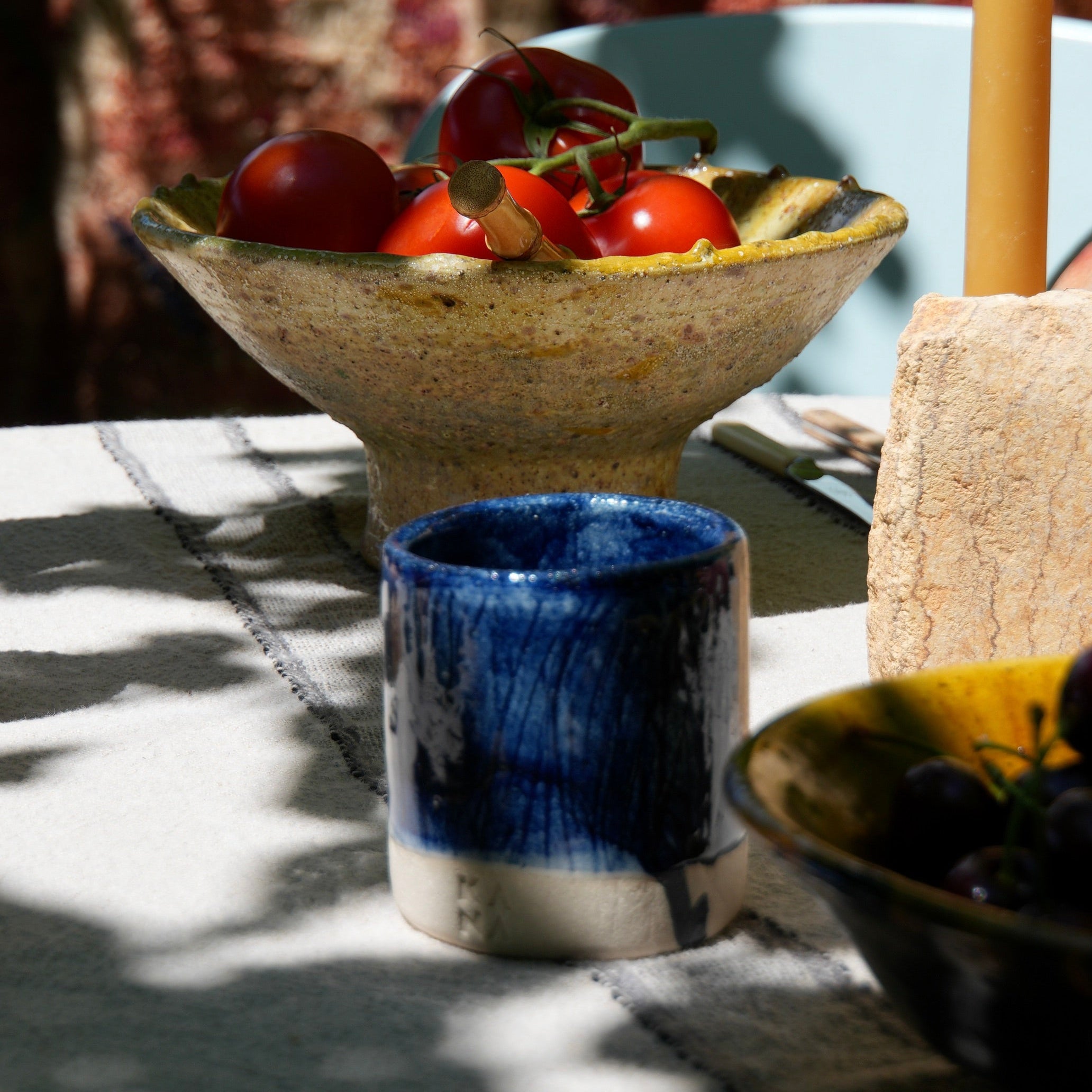 Deep Indigo Handleless Ceramic Drinking Mug