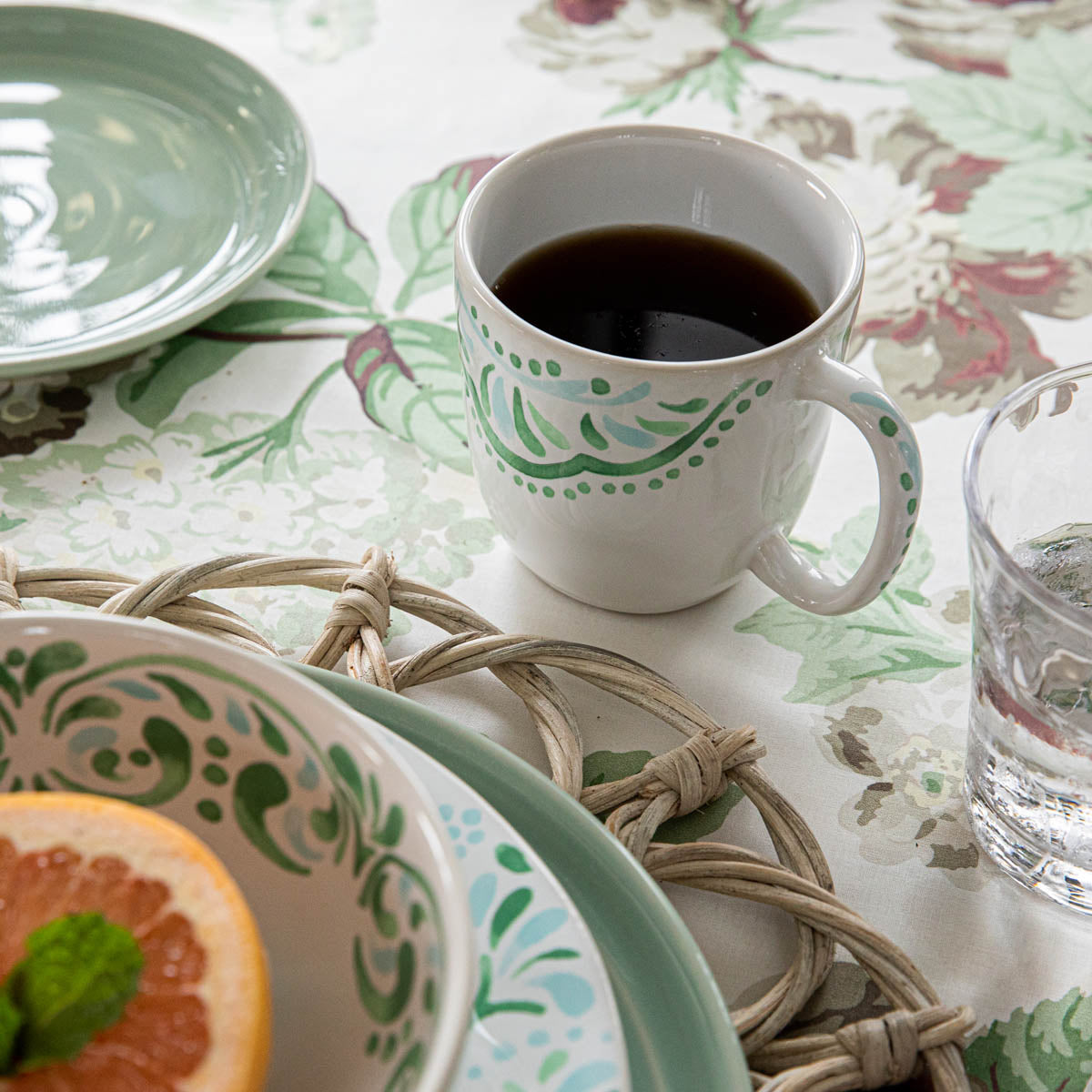 Decorative Sage Green Ceramic Coffee Mug - Image 4