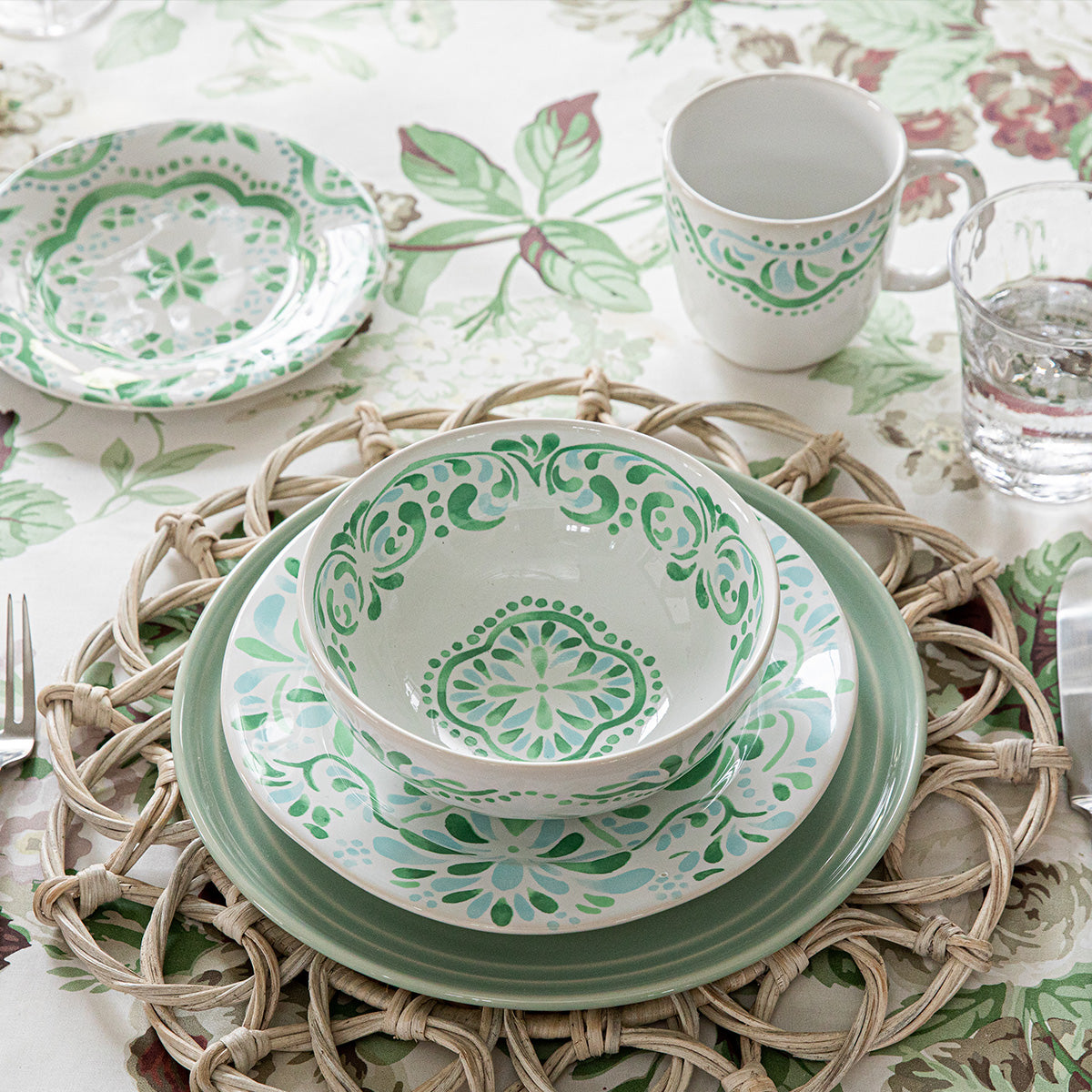 Decorative Sage Green Ceramic Coffee Mug - Image 5