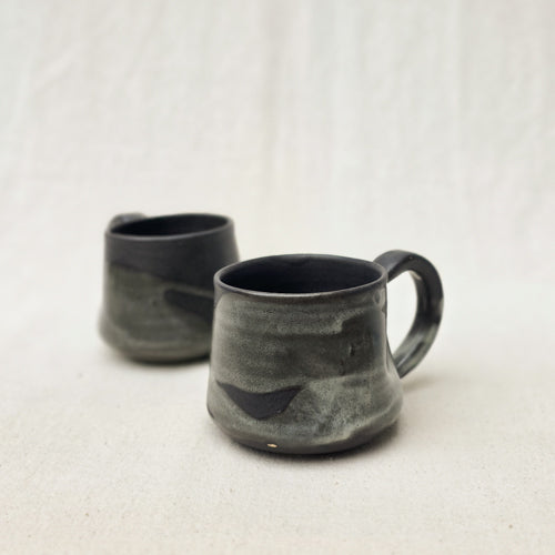 Matte Ceramic Tea Cup with Contrast Detail
