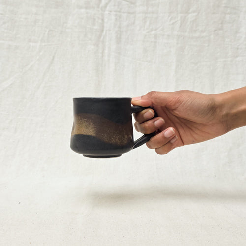 Matte Ceramic Tea Cup with Contrast Detail