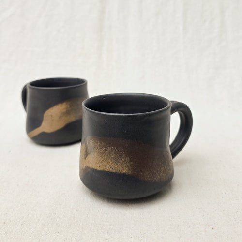 Matte Ceramic Tea Cup with Contrast Detail
