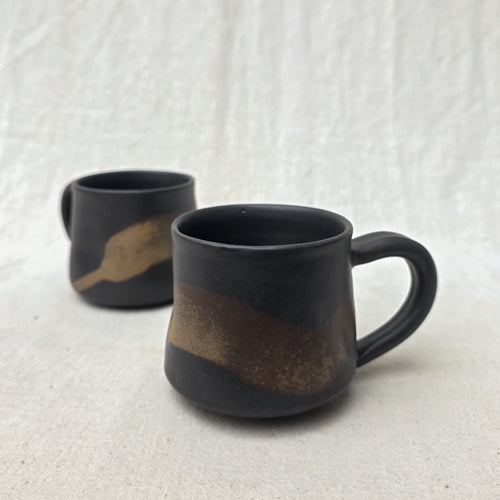 Matte Ceramic Tea Cup with Contrast Detail
