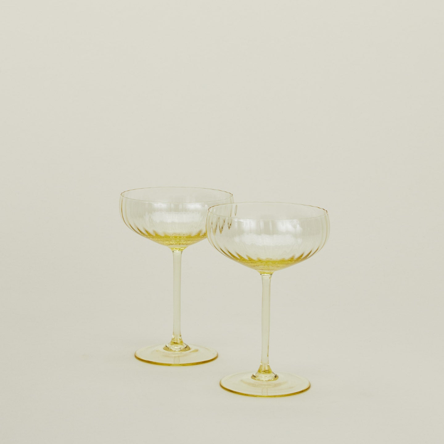 Amber Ribbed Cocktail Coupe Set