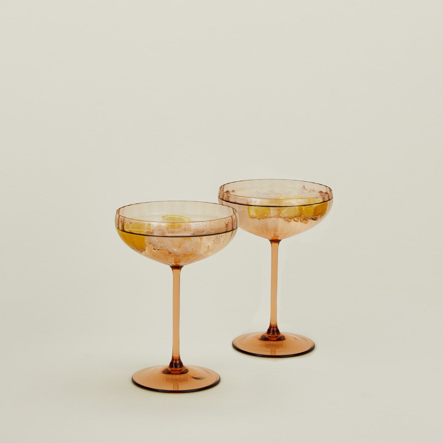 Smoky Brown Ribbed Coupe Pair - Image 2
