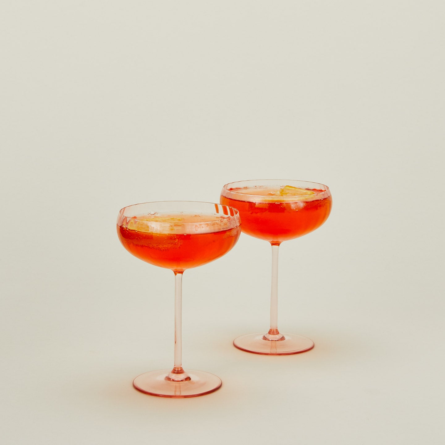 Blush Ribbed Coupe Glass Set - Image 2
