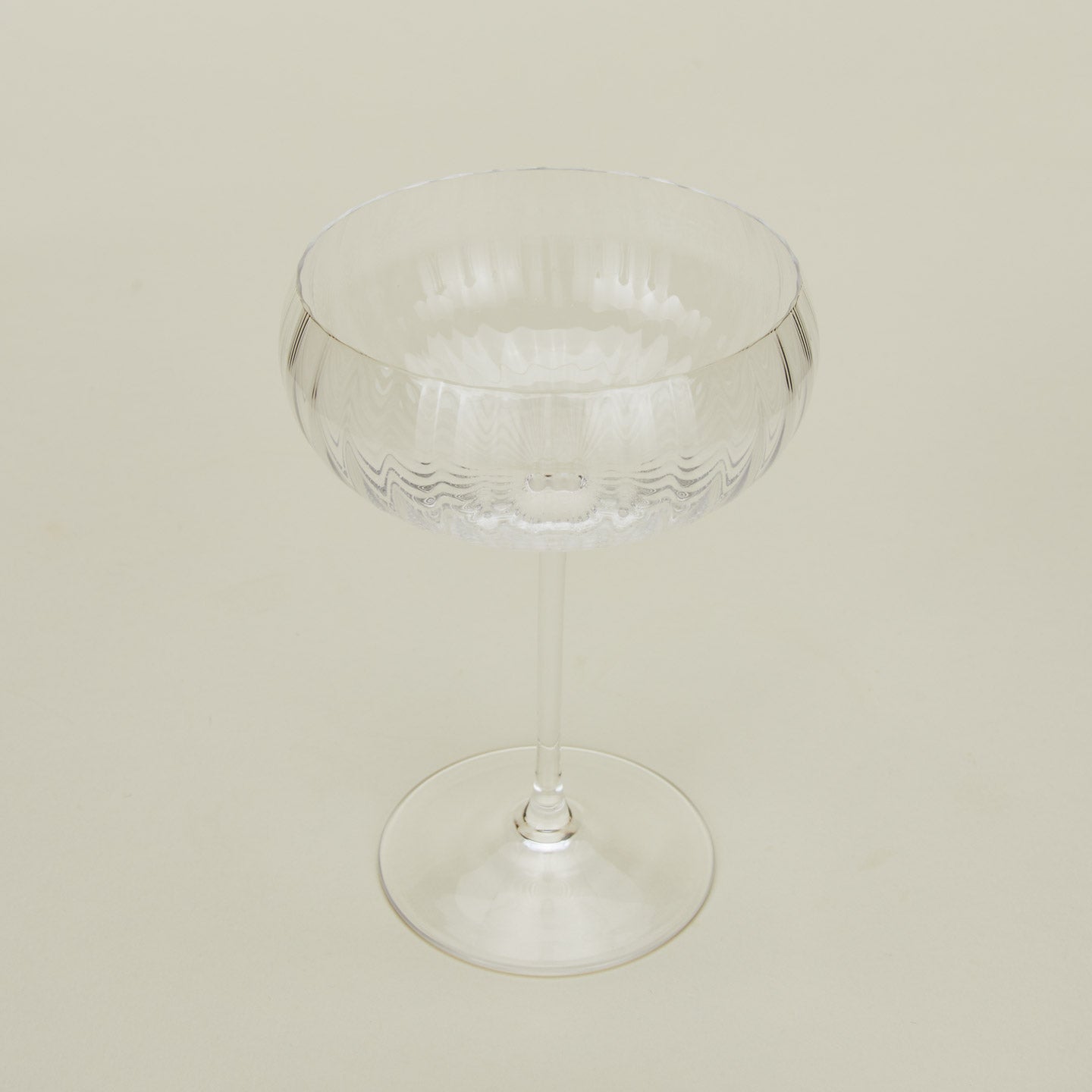 Clear Ribbed Cocktail Coupe Pair - Image 4