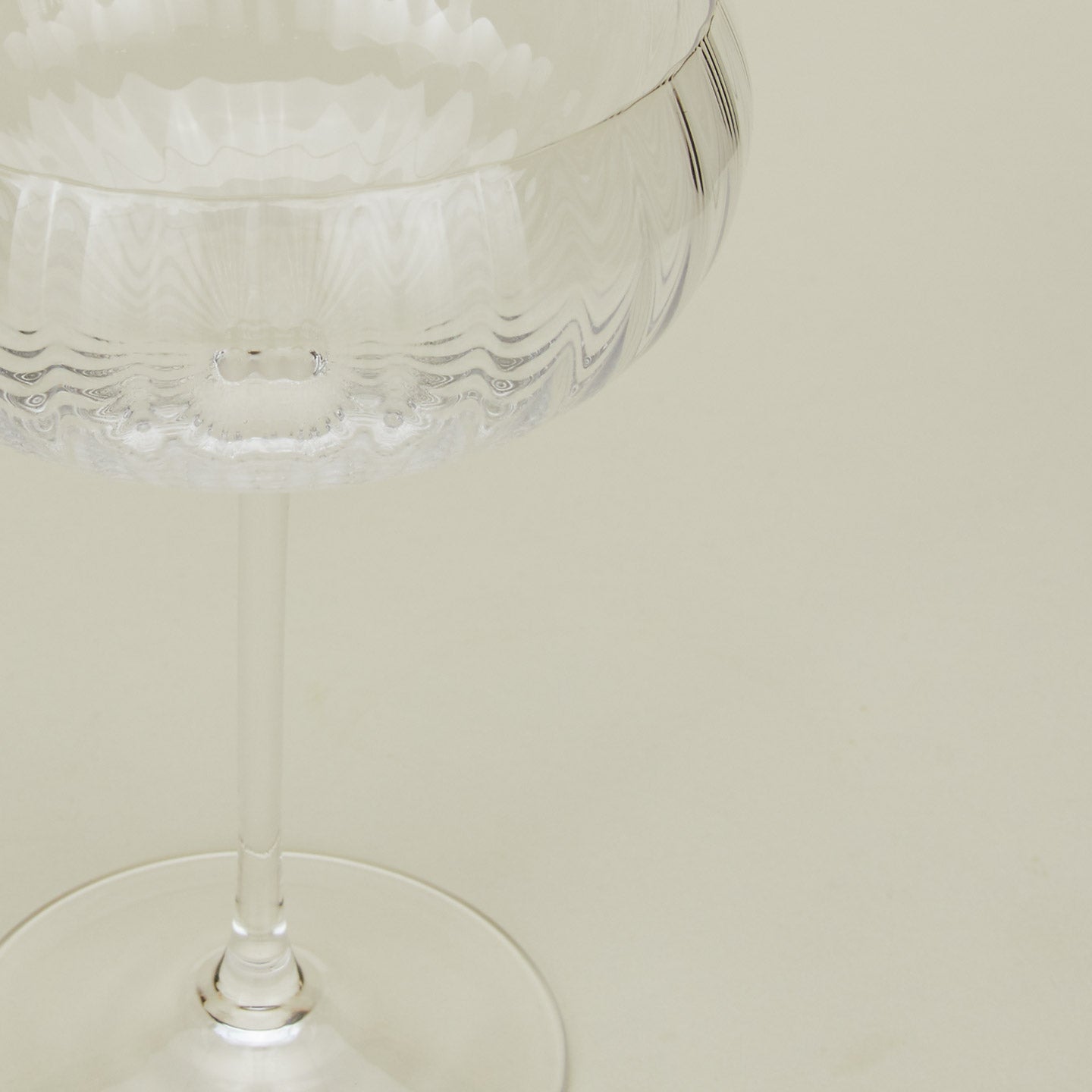 Clear Ribbed Cocktail Coupe Pair - Image 3