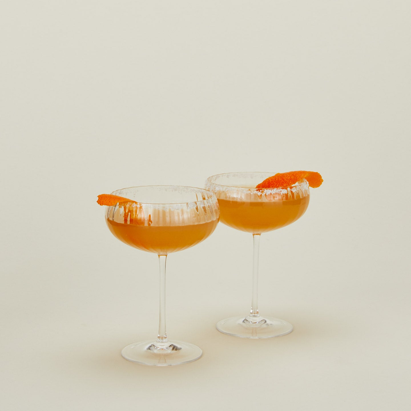 Clear Ribbed Cocktail Coupe Pair - Image 2