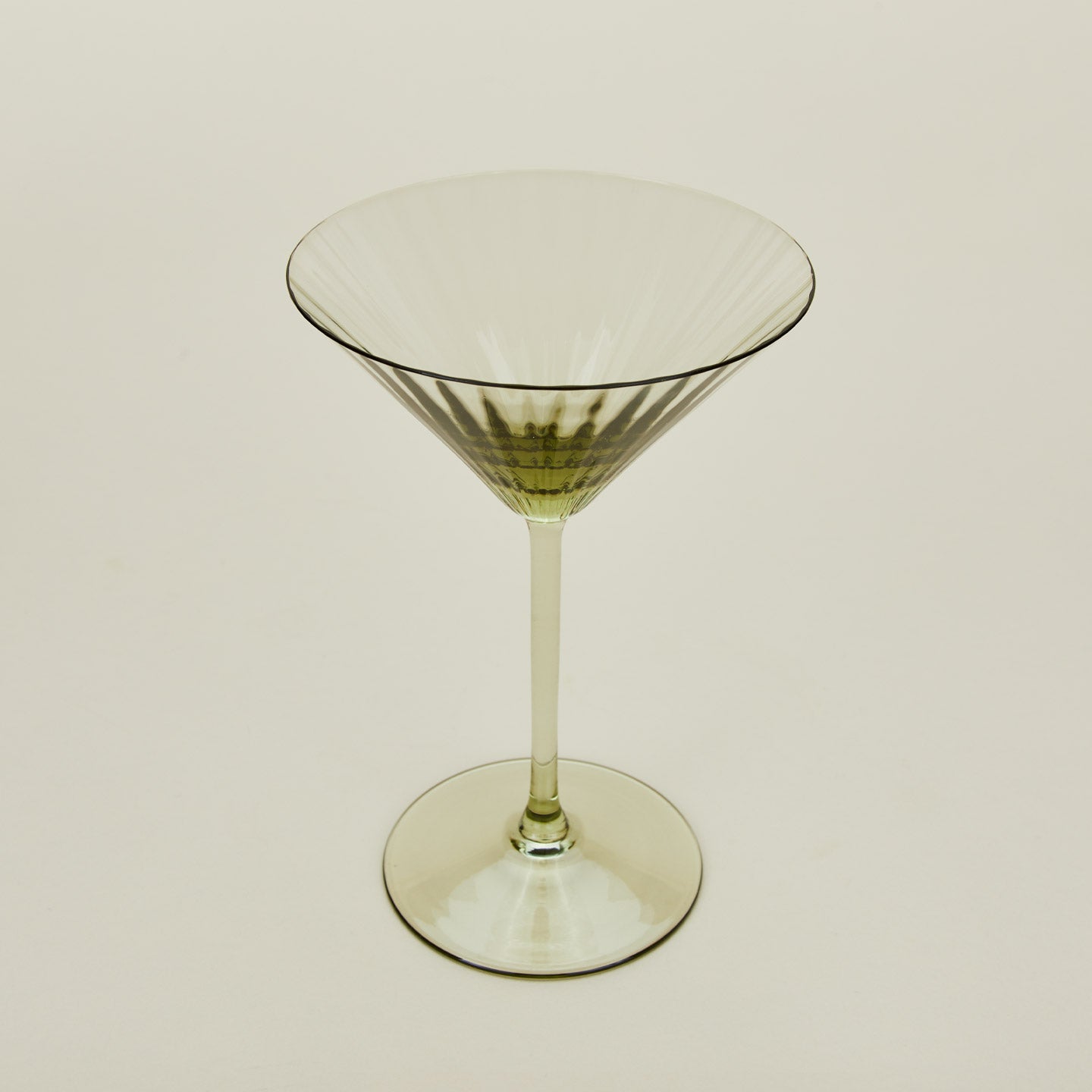 Olive Vintage Ribbed Martini Glasses - Image 4