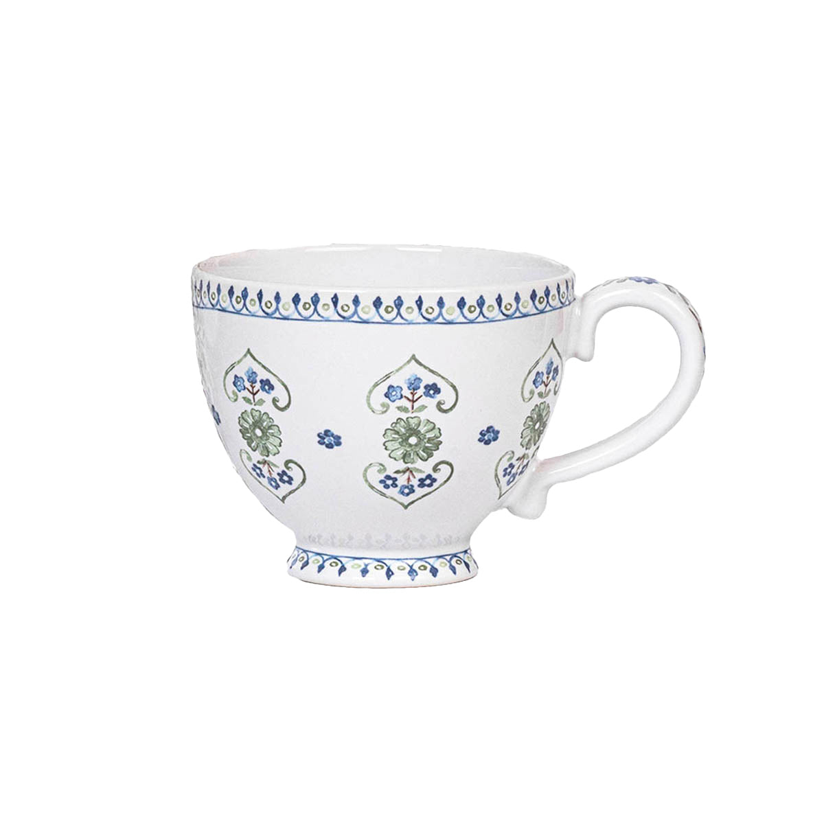 Decorative Soft Blue Ceramic Breakfast Cup