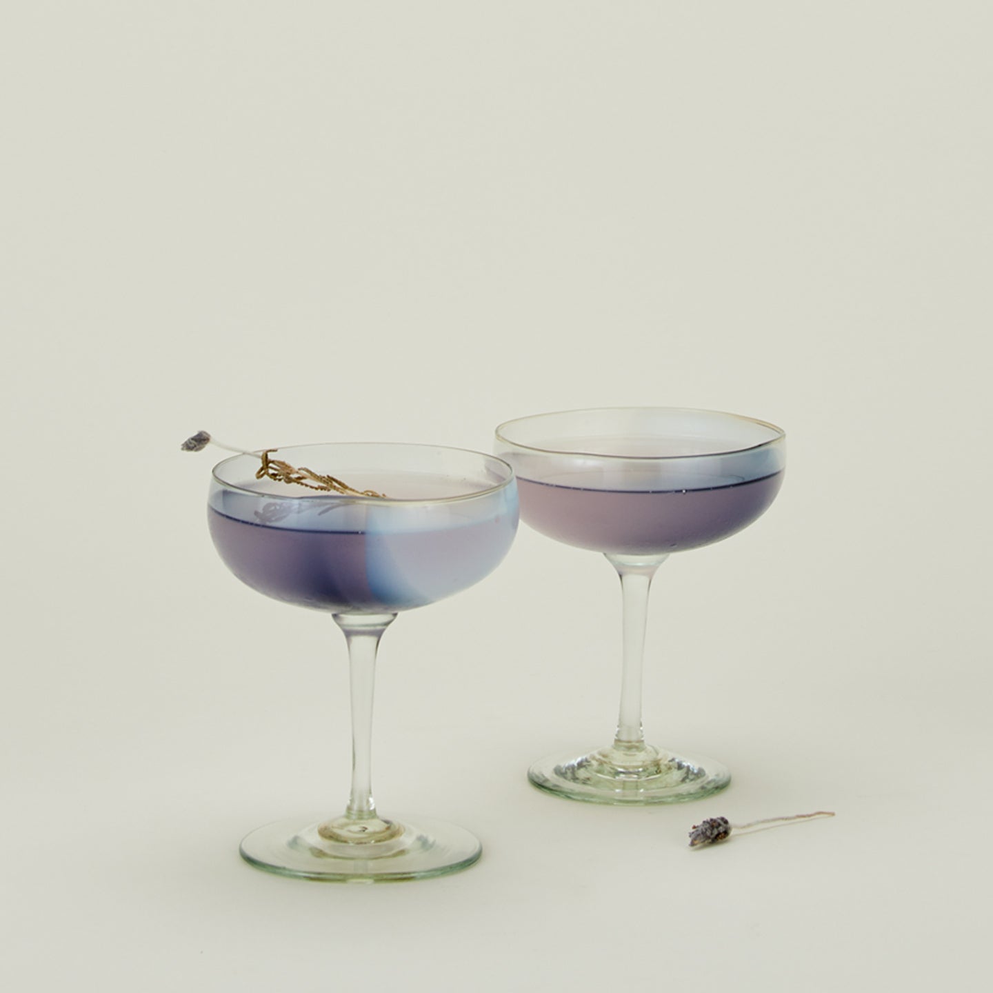 Peacock Sky Hand-Blown Coupe Pair - Image 2