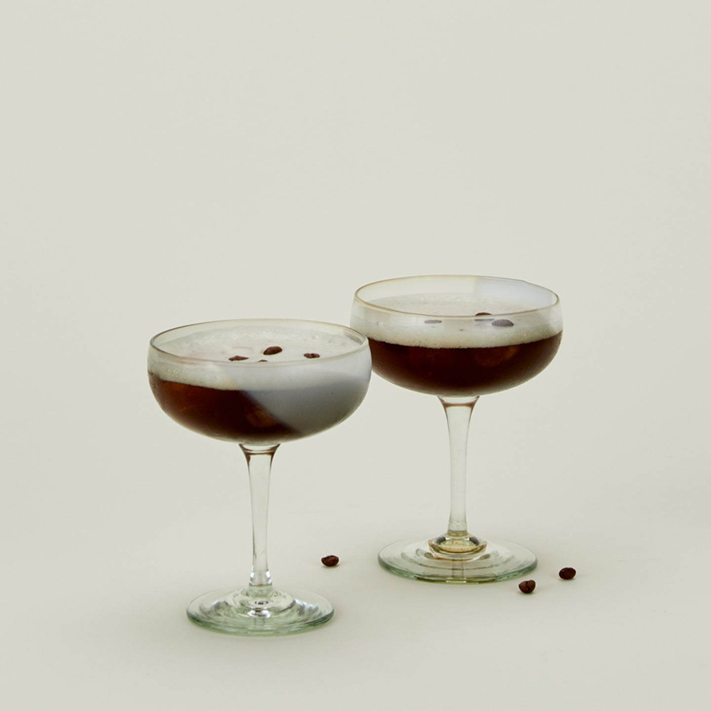 White Grey Hand-Blown Coupe Pair - Image 2