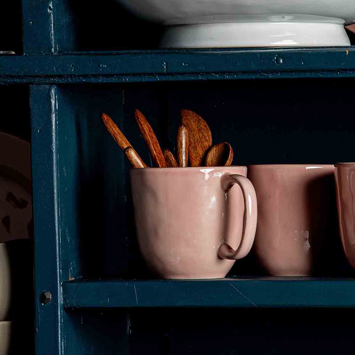 Decorative Blush Pink Ceramic Coffee Mug - Image 2