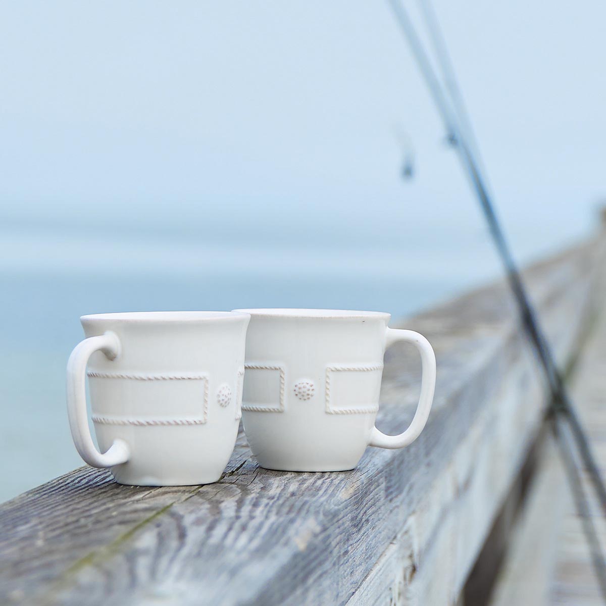 Timeless White Paneled Ceramic Coffee Mug - Image 2