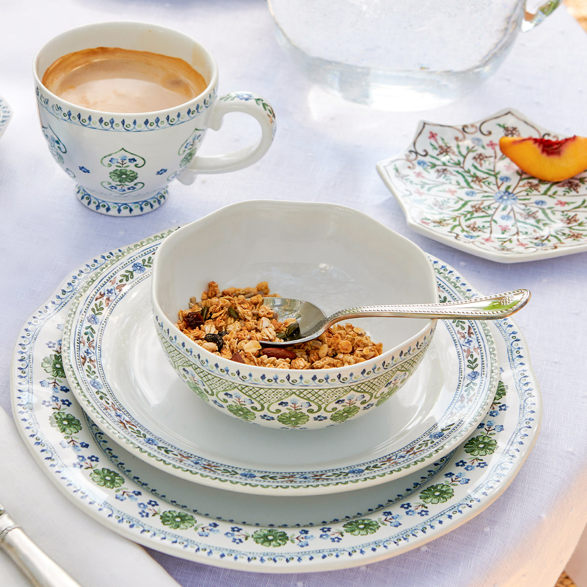 Decorative Soft Blue Ceramic Breakfast Cup - Image 3