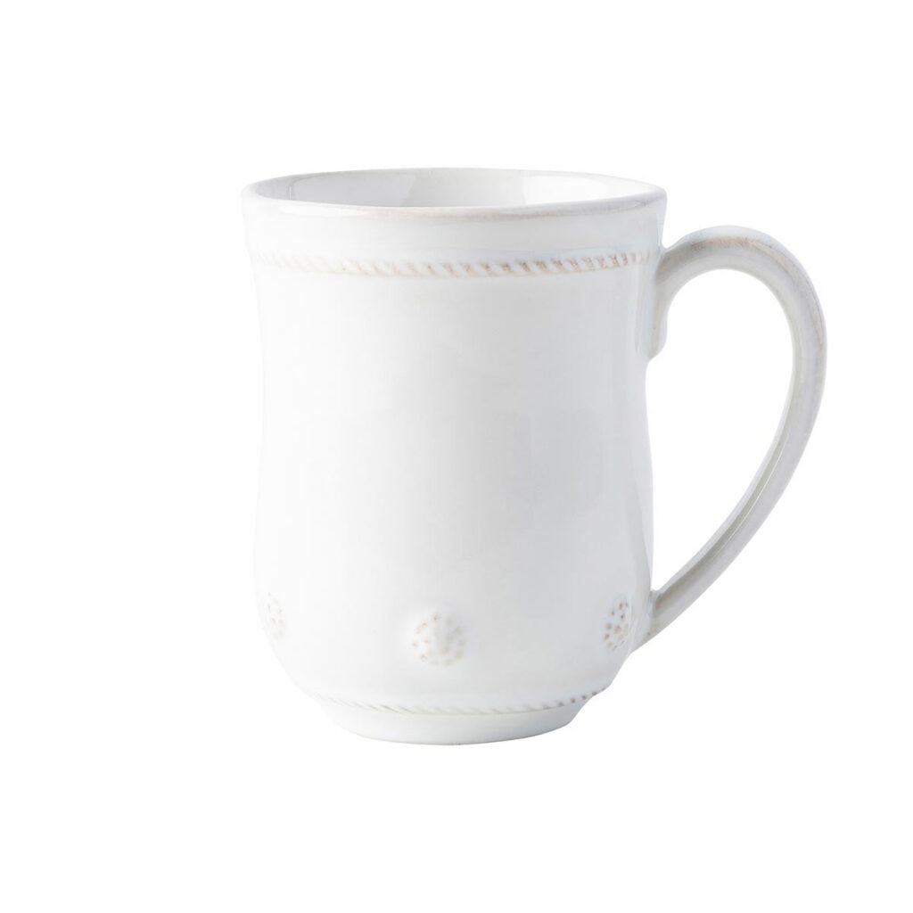 Elegant White Flared Ceramic Coffee Mug