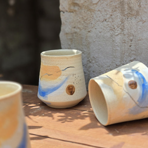 Textured Ceramic Tumbler with Optional Dot Detail