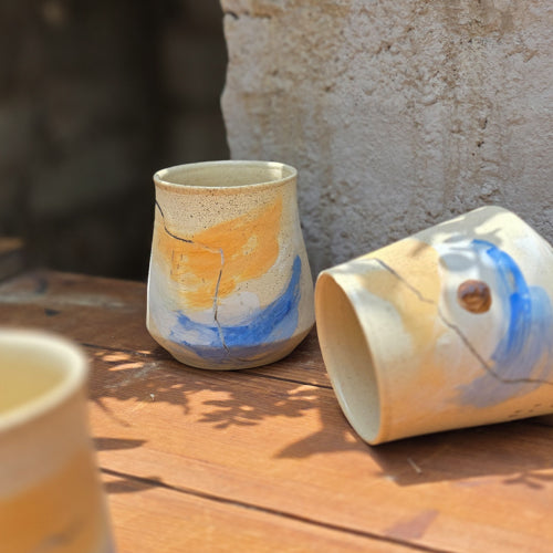 Textured Ceramic Tumbler with Optional Dot Detail
