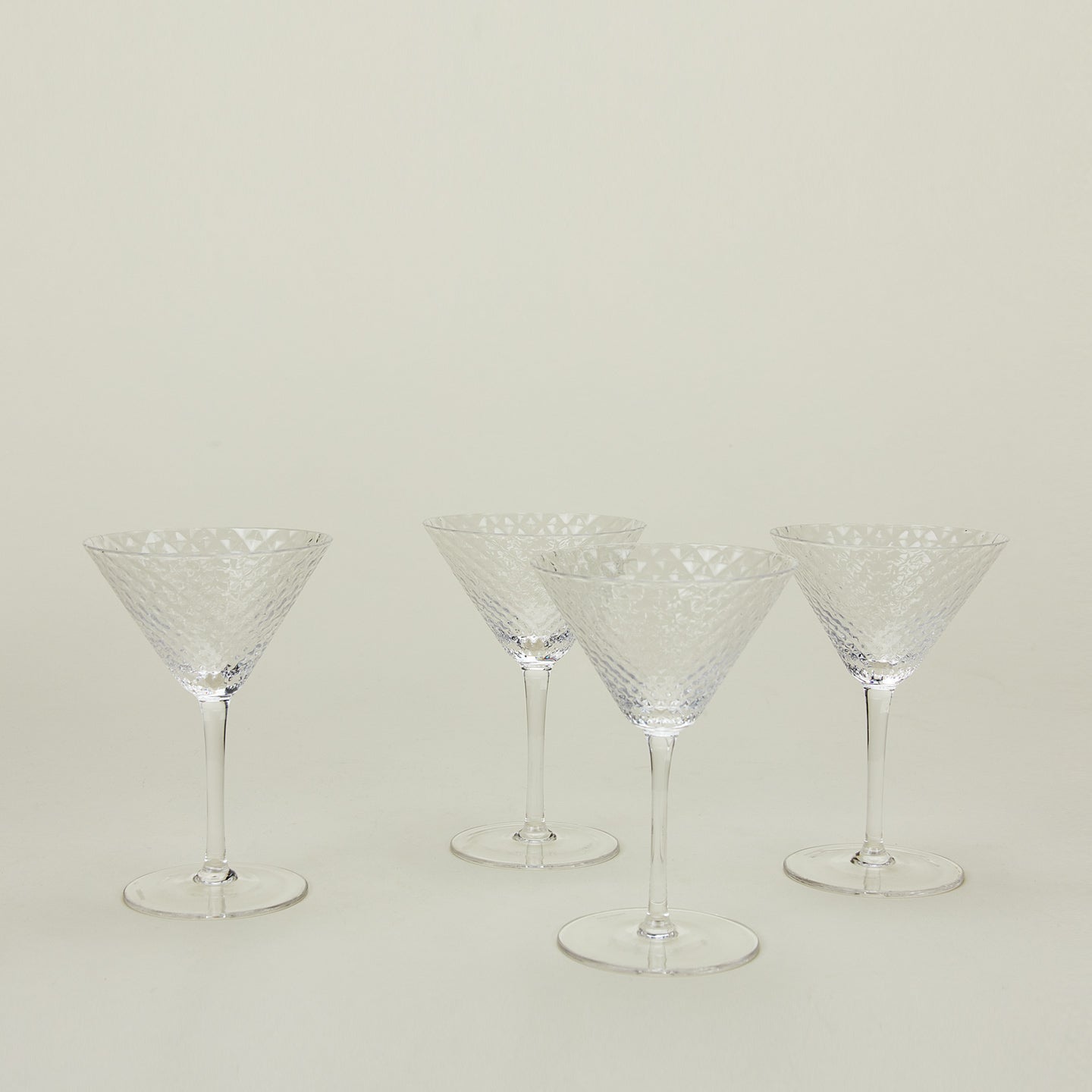 Faceted Venetian-Style Martini Glass Set - Image 2